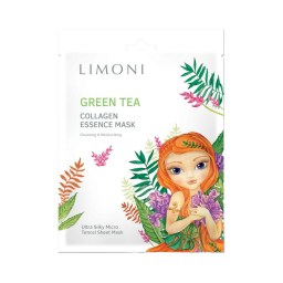 Маска для лица тонизирующая с зелёным чаем и коллагеном Limoni Green tea collagen essence mask 25 гр