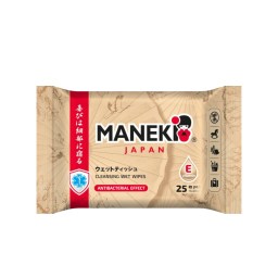 Салфетки влажные очищающие и увлажняющие для всей семьи с витамином Е Maneki Cleansing Wet Wipes , 25 шт