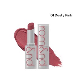 Мягкая кремовая помада в нейтральном нюдовом оттенке Rom&nd Zero Matte Lipstick 01 Dusty Pink