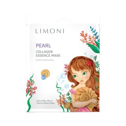 Маска для лица с жемчужной пудрой и коллагеном LIMONI Pearl Collagen Essence Mask 25 гр