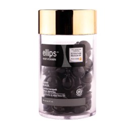 Восстанавливающее масло для темных волос Ellips Hair Vitamin Shiny black (банка 50 капсул)
