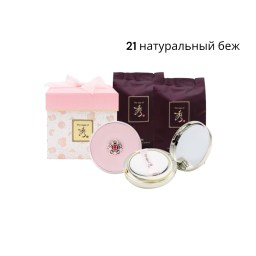 Увлажняющий кушон The Saga of Xiu Pink Peony Cushion Special Edition SPF50+ PA+++ оттенок 21 (+ 2 запаски) 